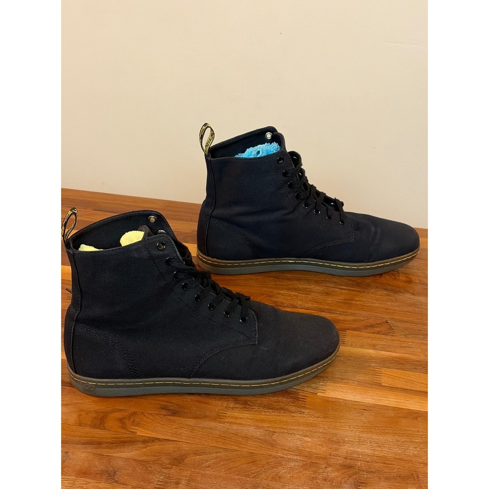 Dr. Martens Alfie Black Canvas 8-Eye Boots Mens 13 AirWair Bouncing Soles AW004